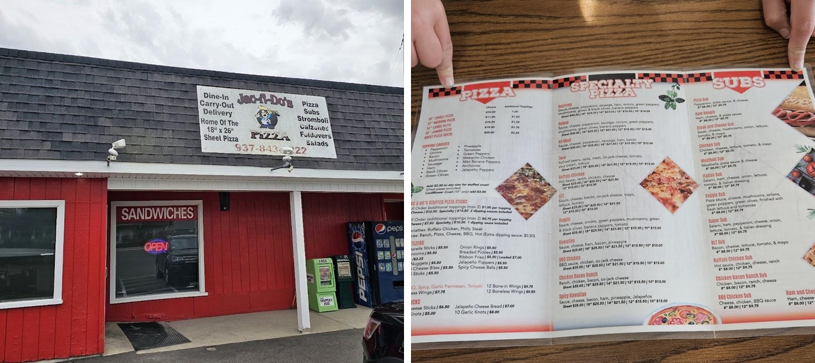 Jac N Do's Pizza Menu