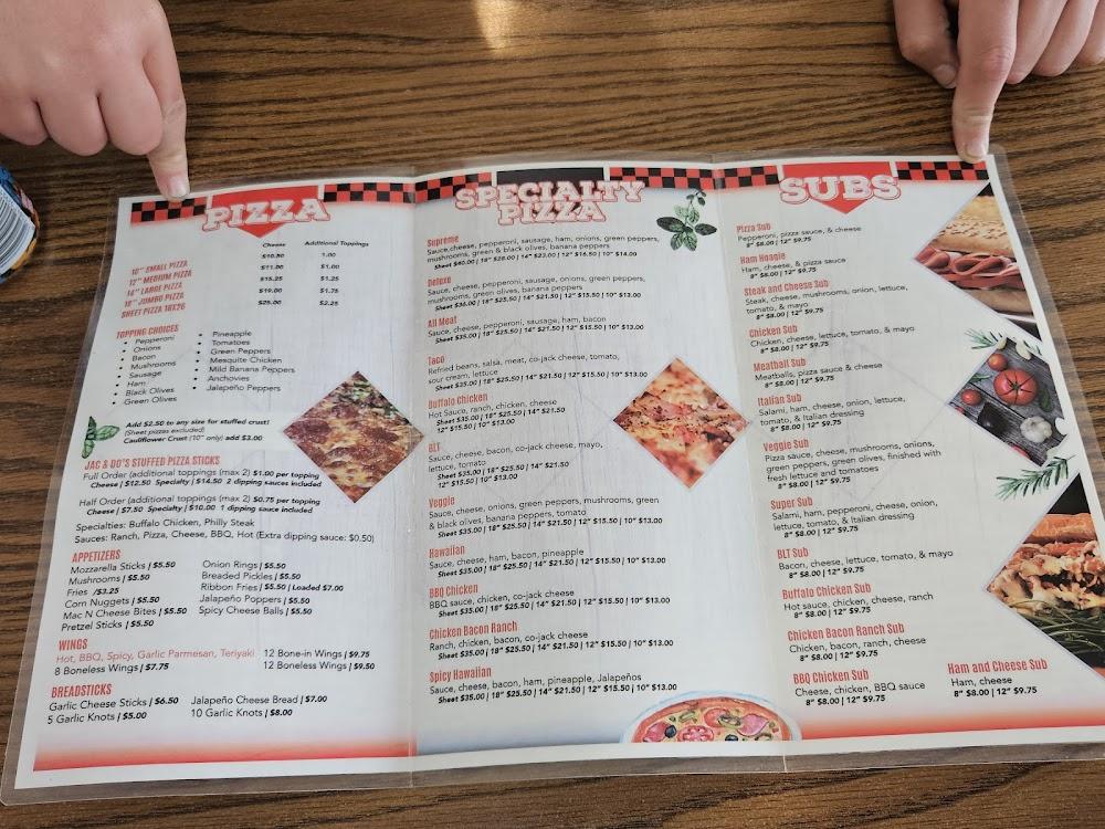 Jac N Do's Pizza Menu image 1